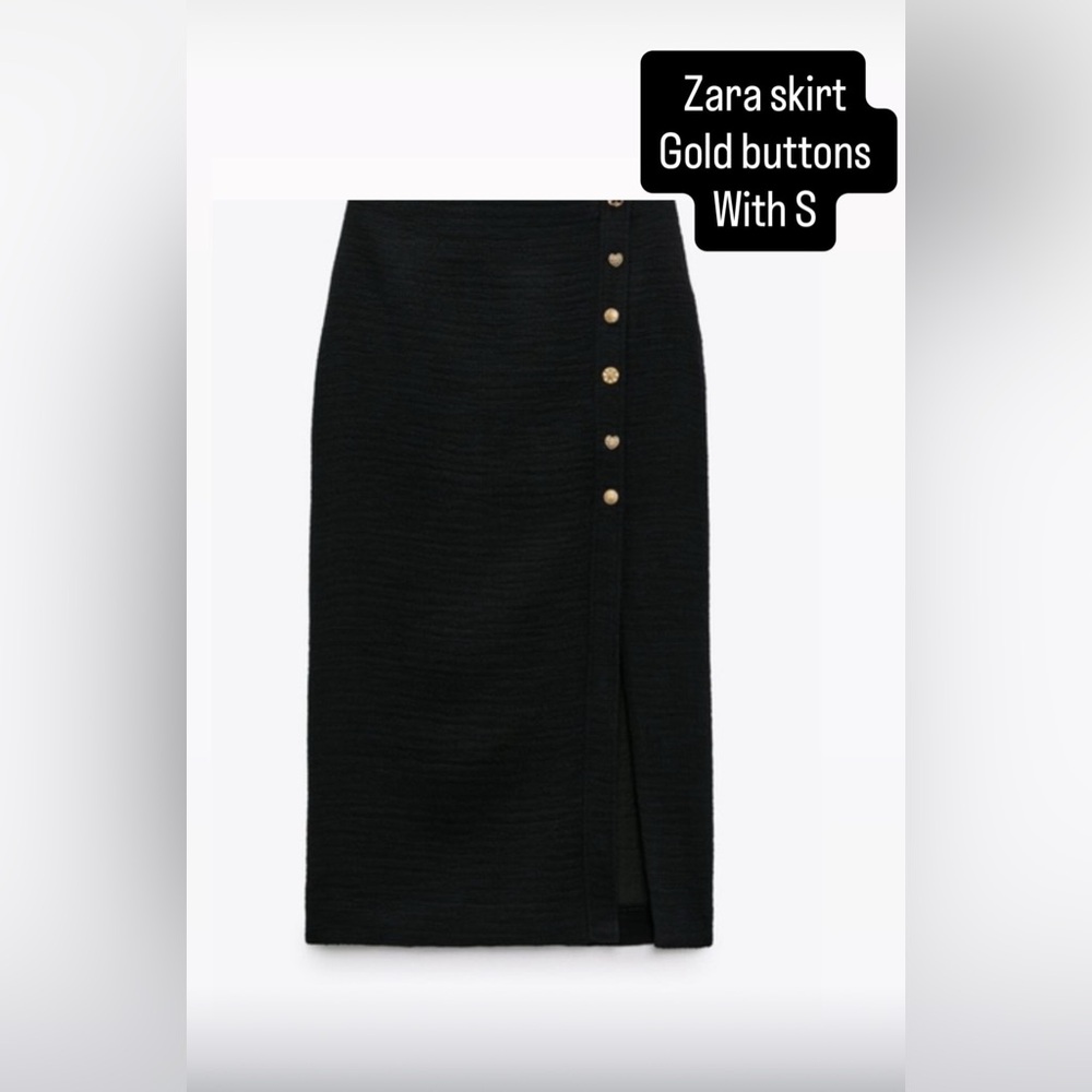 Elegant Black Button-Detail Skirt
